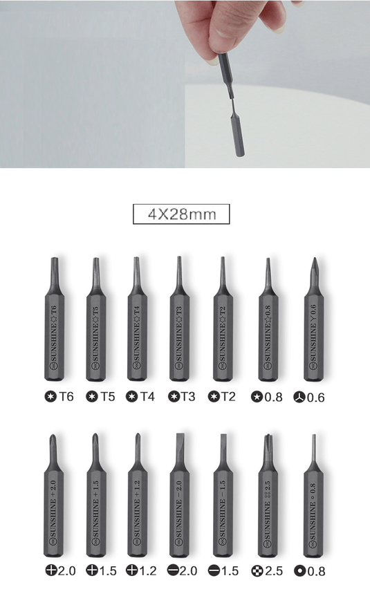 [SD-18E] SUNSHINE Mini Lithium Electric Mobile Phone & Tablet Repair Precision Screwdriver With LED Lighting - Polar Tech Australia