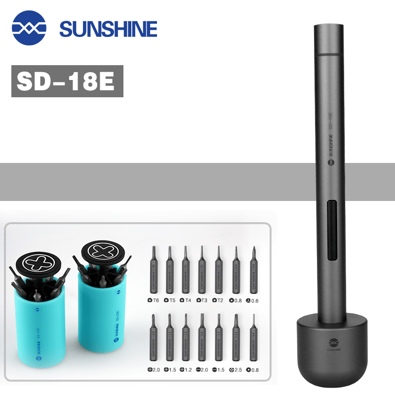 Chargez l&#39;image dans la visionneuse de la galerie, [SD-18E] SUNSHINE Mini Lithium Electric Mobile Phone &amp; Tablet Repair Precision Screwdriver With LED Lighting - Polar Tech Australia
