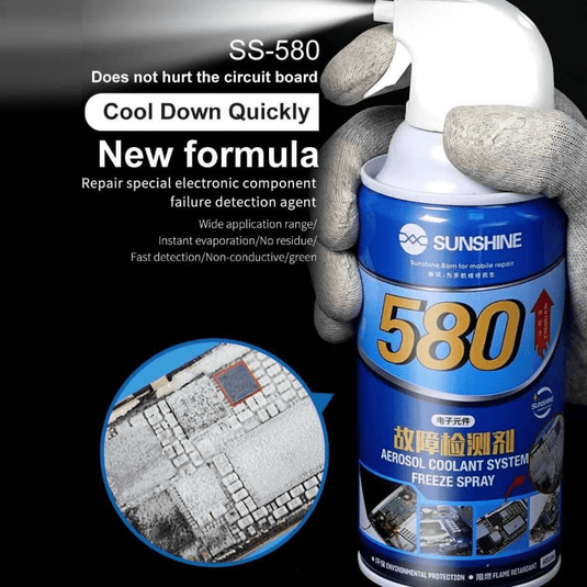 [SS-580] Sunshine SS-580 Aerosol Coolant System Freeze Spray Logic Board Inspection Tool 400ML - Polar Tech Australia