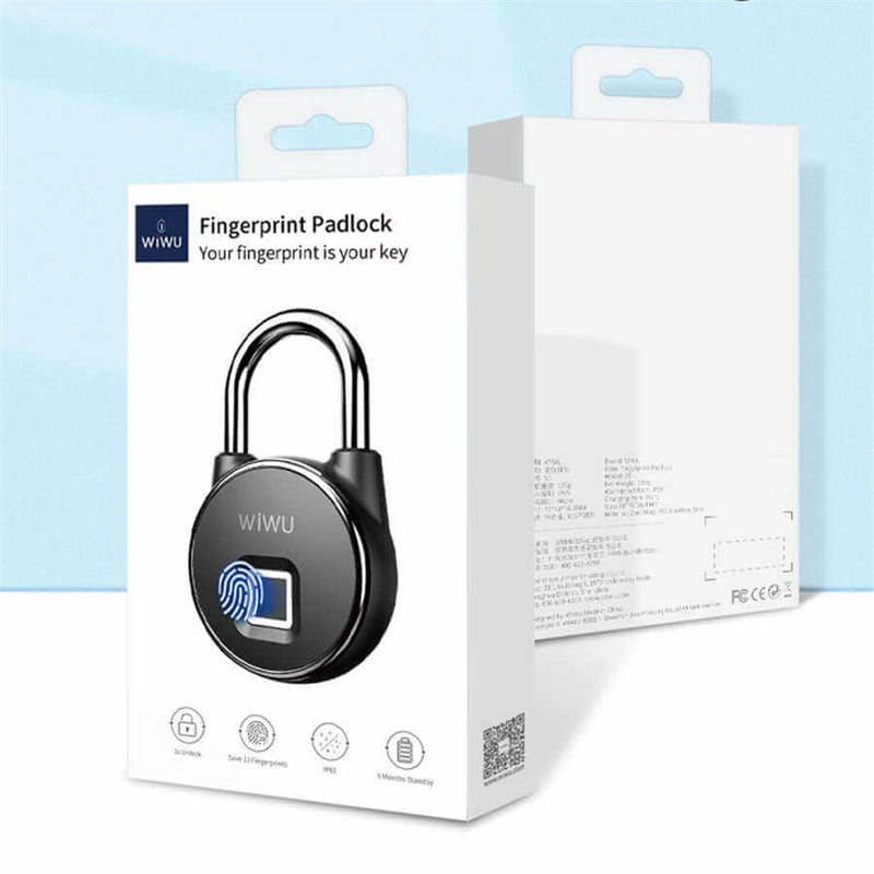 Cargue la imagen en el visor de la galería, WIWU S5 IP65 Waterproof Smart Rechargeable Fingerprint Padlock For Door Bicycle Bag Cabinets - Polar Tech Australia
